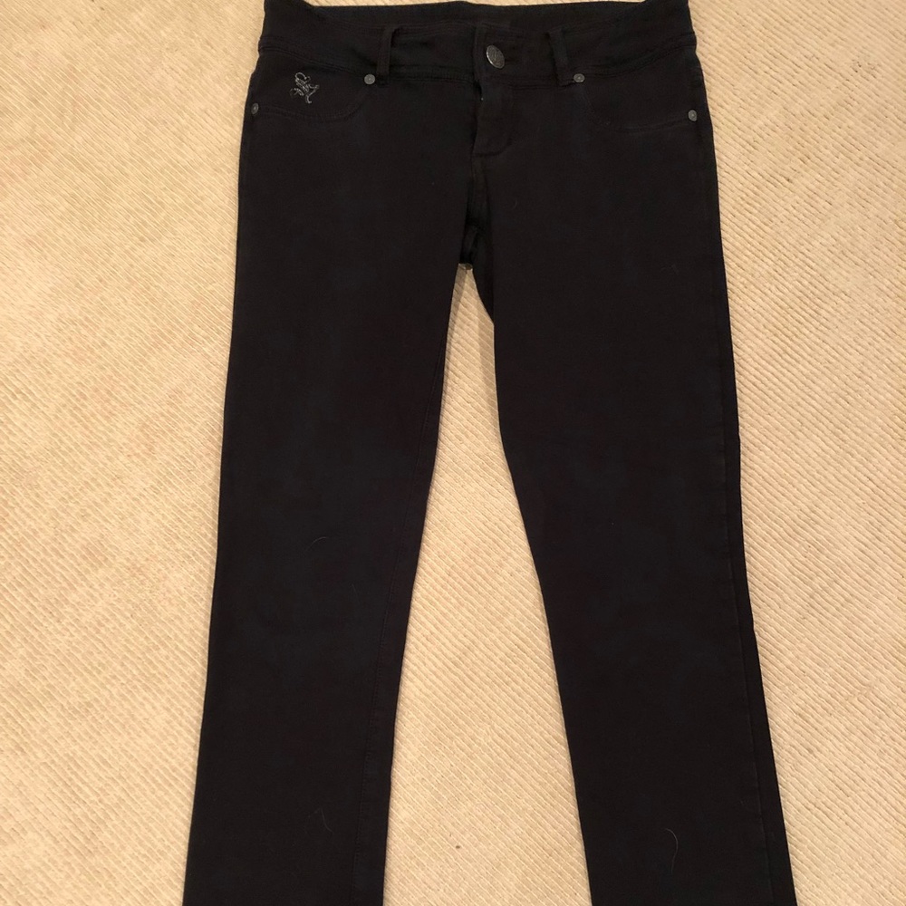Seven Black knit jeans with silver S on pocket